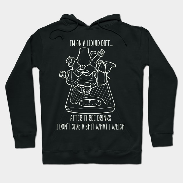 Funny Liquid Diet Weightloss Drinking Gym Workout Fitness Hoodie by TellingTales